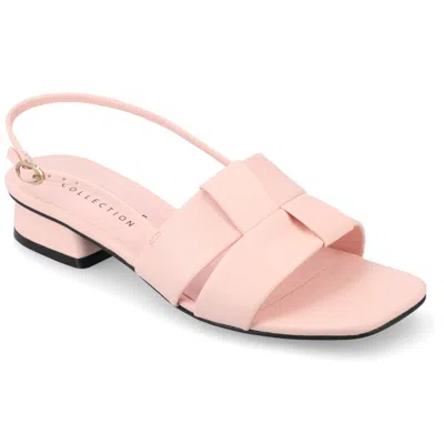 Journee Collection Tabatha Block Heel Sandal In Pink