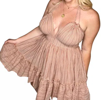 Le Lis Arizona Babydoll Mini Dress In Orange Multi In Orange
