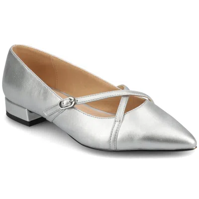 Journee Collection Journee Women's Camby Medium And Wide Width Dress Flats In Silver