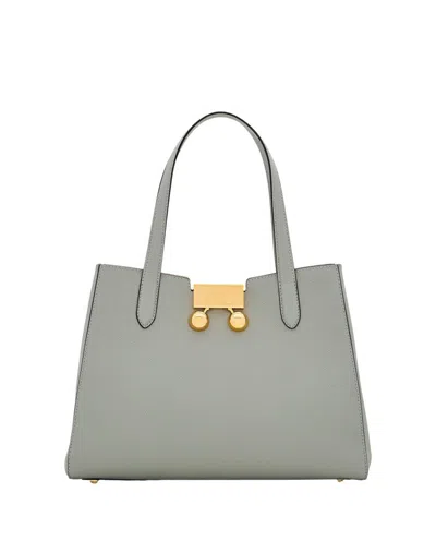 Marni Two-handle Leather Shoulder Bag In Grey