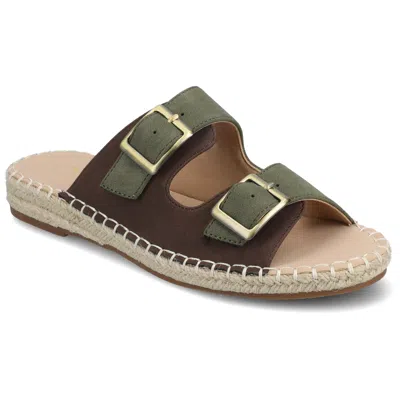 Journee Collection Women's Tresah Double Strap Espadrille Sandals In Green