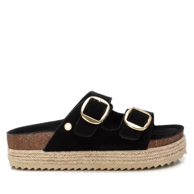 Shop Xti Women's Suede Flat Sandals By  In Black