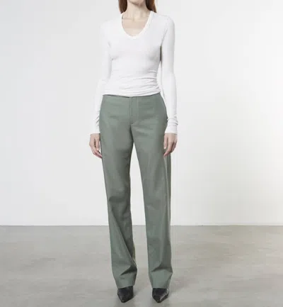 ENZA COSTA SILK KNIT L/S U TOP IN CHALK 