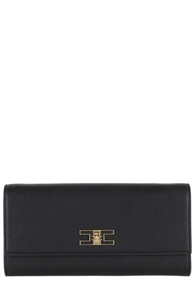 Elisabetta Franchi Black Twist-lock Fastening Detachable Chain-link Shoulder Strap In Black