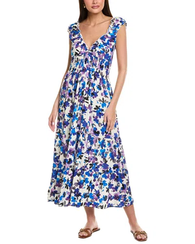 Anna Kay Ebonie Rosas Midi Dress In Blue