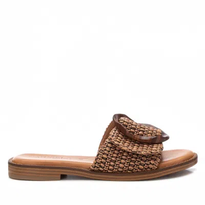 Xti Carmela Leather Women's Fashion Slip On Sandals By  In Brown