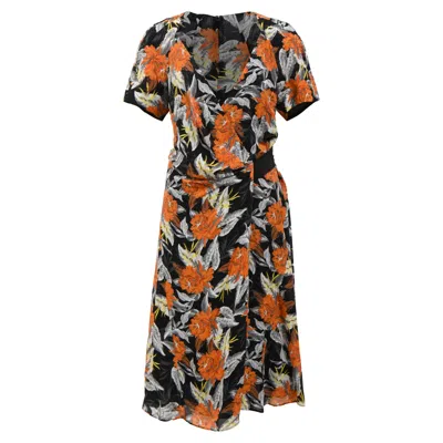 Proenza Schouler Floral Printed Wrap Midi Dress In Multicolor Viscose In Multi