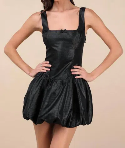 Shop Nia Clemens Mini Bubble-hem Dress In Black