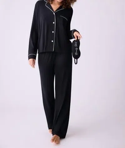 PJ SALVAGE MODAL BASIC PJ SET IN BLACK 