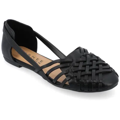Journee Collection Journee Women's Ekko Medium And Wide Width Flat Sandals In Black