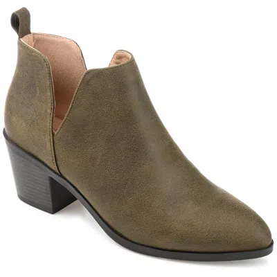 Journee Collection Womens Lola Pull On Stacked Heel Booties In Green