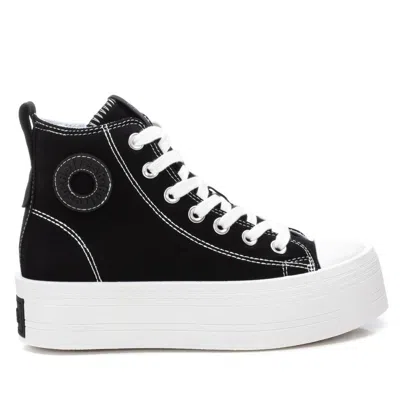 Xti Women's High Top Canvas Sneakers Refresh By  In Black