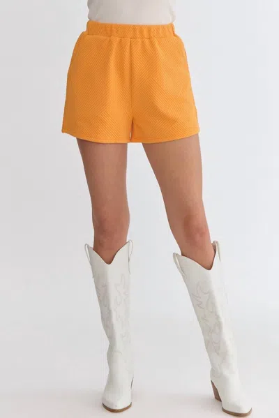 Entro Textured Shorts In Orange In Orange