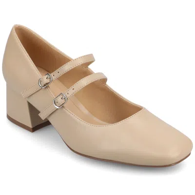 Journee Collection Women's Nally Double Strap Mary Jane Pumps In Brown