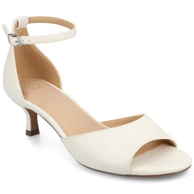 Journee Women's Jezzie Medium And Wide Width Dress Sandals In White