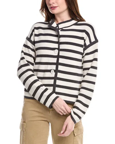 Splendid Alix Stripe Shacket In White