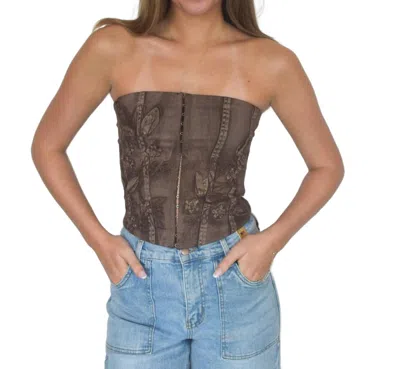Tic Toc Blossom Corset In Mocha In Brown
