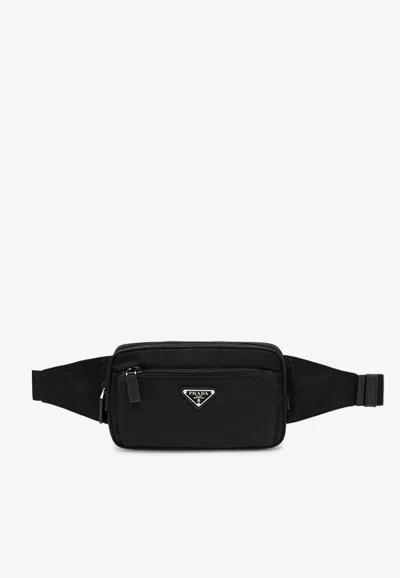 Prada Men's Re-nylon Bumbag In Black