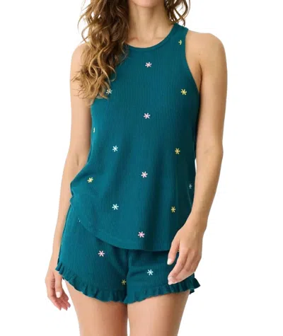 Pj Salvage Take It Easy Lounge Shorts In Teal In Blue
