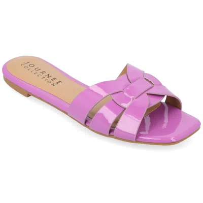 Journee Collection Journee Womens Arrina Wide Width Flat Sandals In Purple