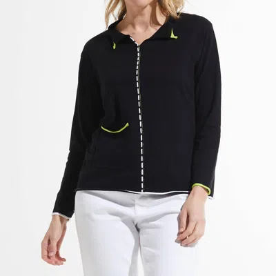 Zaket & Plover Thread Detail Sweater In Black In Black