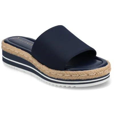 Journee Collection Rosey Wedge Sandal In Blue