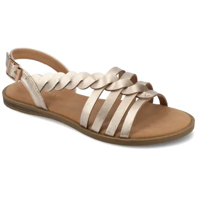 Journee Collection Solay Braided Strappy Sandal In White