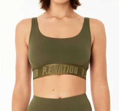 P.e Nation Backcheck Sports Bra In Khaki In Green