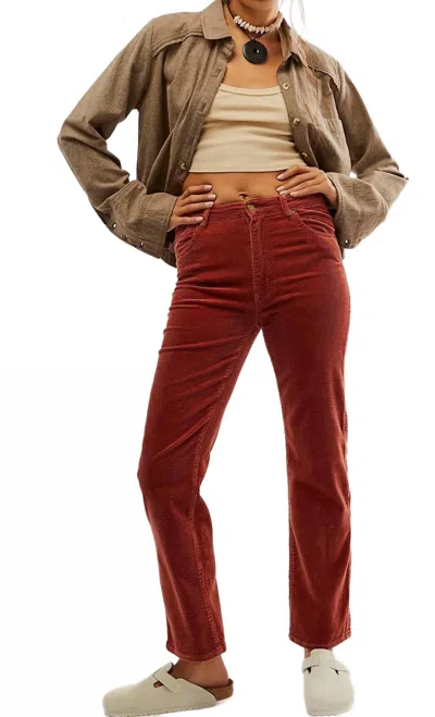 Rolla's Original Straight Pants In Brick Cord In Multi