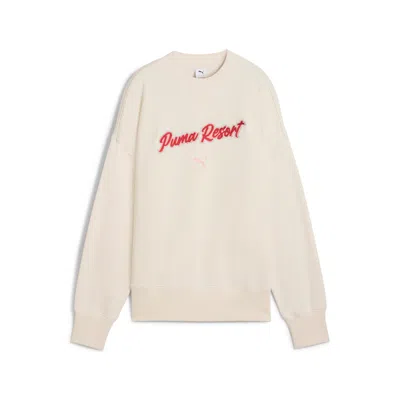Puma Women's Premium Essentials Oversized Graphic Crew Sweatshirt In Multi