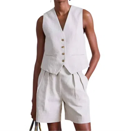 Apiece Apart V-neckline Cecilia Vest In Flax In Beige