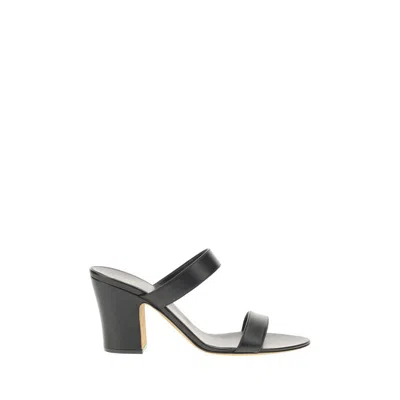 The Row Round Toe High Heel Sandals In Black