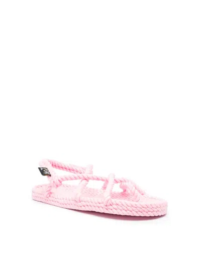 Nomadic State Of Mind Rope Flat Sole Open Toe Sandals In Pink
