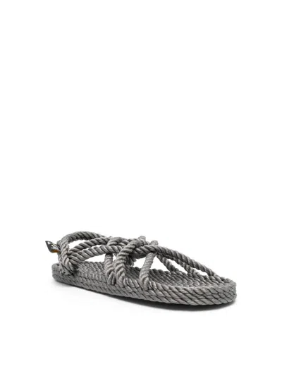 Nomadic State Of Mind Rope Flat Sole Open Toe Sandals In Gray