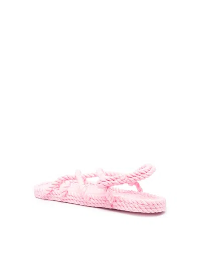 Nomadic State Of Mind Rope Flat Sole Open Toe Sandals In Pink