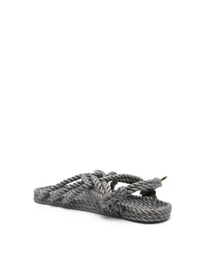 Nomadic State Of Mind Rope Flat Sole Open Toe Sandals In Gray