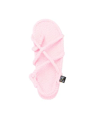 Nomadic State Of Mind Rope Flat Sole Open Toe Sandals In Pink