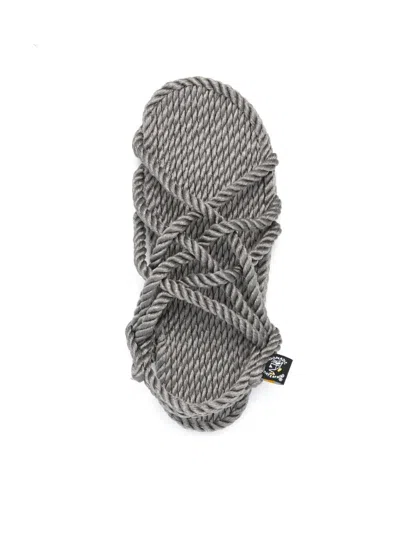 Nomadic State Of Mind Rope Flat Sole Open Toe Sandals In Gray