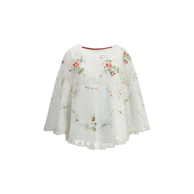Ella Flared Sleeves Blouse In White