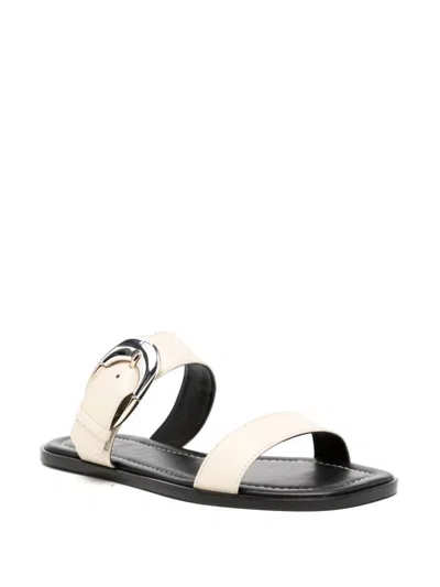 Shop Staud Harlow Flat Sandal In Cream In White