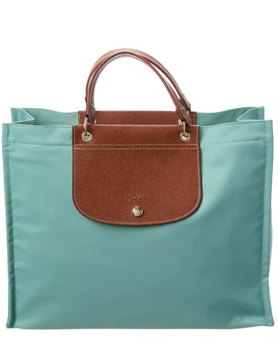 Longchamp Large Canvas Tote In Blue
