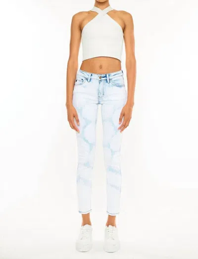 Kancan Ezra Mid Rise Super Skinny Jeans In Light Blue In Blue