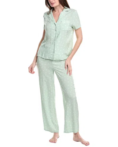 Splendid 2pc Woven Notch Pajama Pant Set In Multi