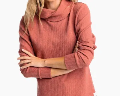 Southern Tide Sadie Textured Tunic Top In Heather Mineral Red In Multi