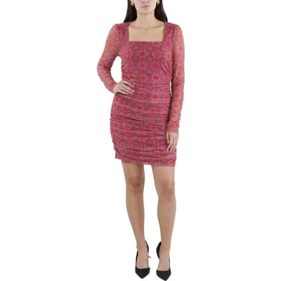 Bcbgeneration 108 Womens Ruched Polyester Midi Dress In Multi