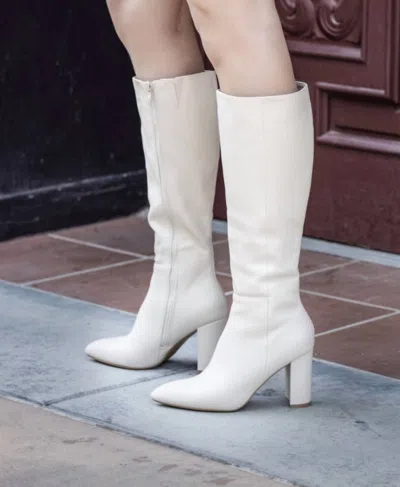 Gabby Women's Tall Zip Boots In Ivory In Multi