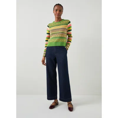 Lk Bennett Josephine Knitted Wool-blend Top In Green