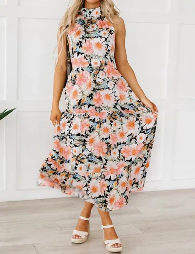 Threaded Pear Clementine Maxi Dress In Black In Black