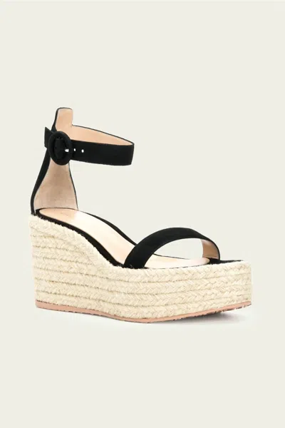 Gianvito Rossi Women's Braided Suede Platform Sandals In Black Natural In Black