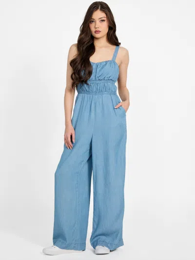 Guess Factory Eco Brenda Chambray Jumpsuit In Blue